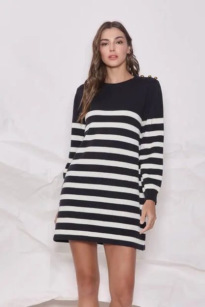 Sophie Striped Sweater Dress - Dresses