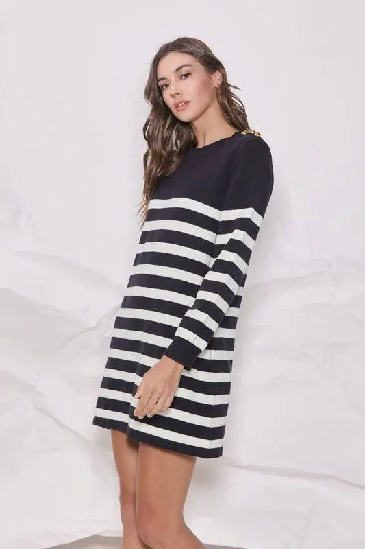 Sophie Striped Sweater Dress - Dresses