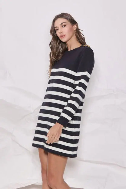 Sophie Striped Sweater Dress - Dresses