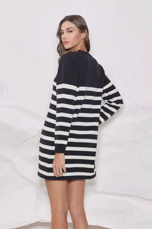 Sophie Striped Sweater Dress - Dresses
