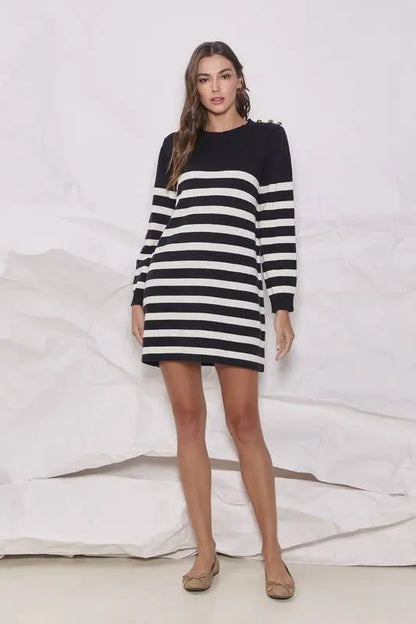 Sophie Striped Sweater Dress - Dresses