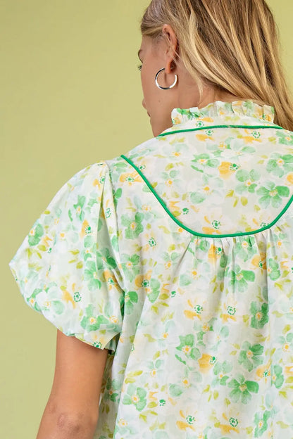 Spring Meadow Floral Top - Tops