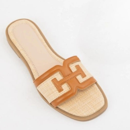 The Camila Raffia Slide Sandals - Footwear