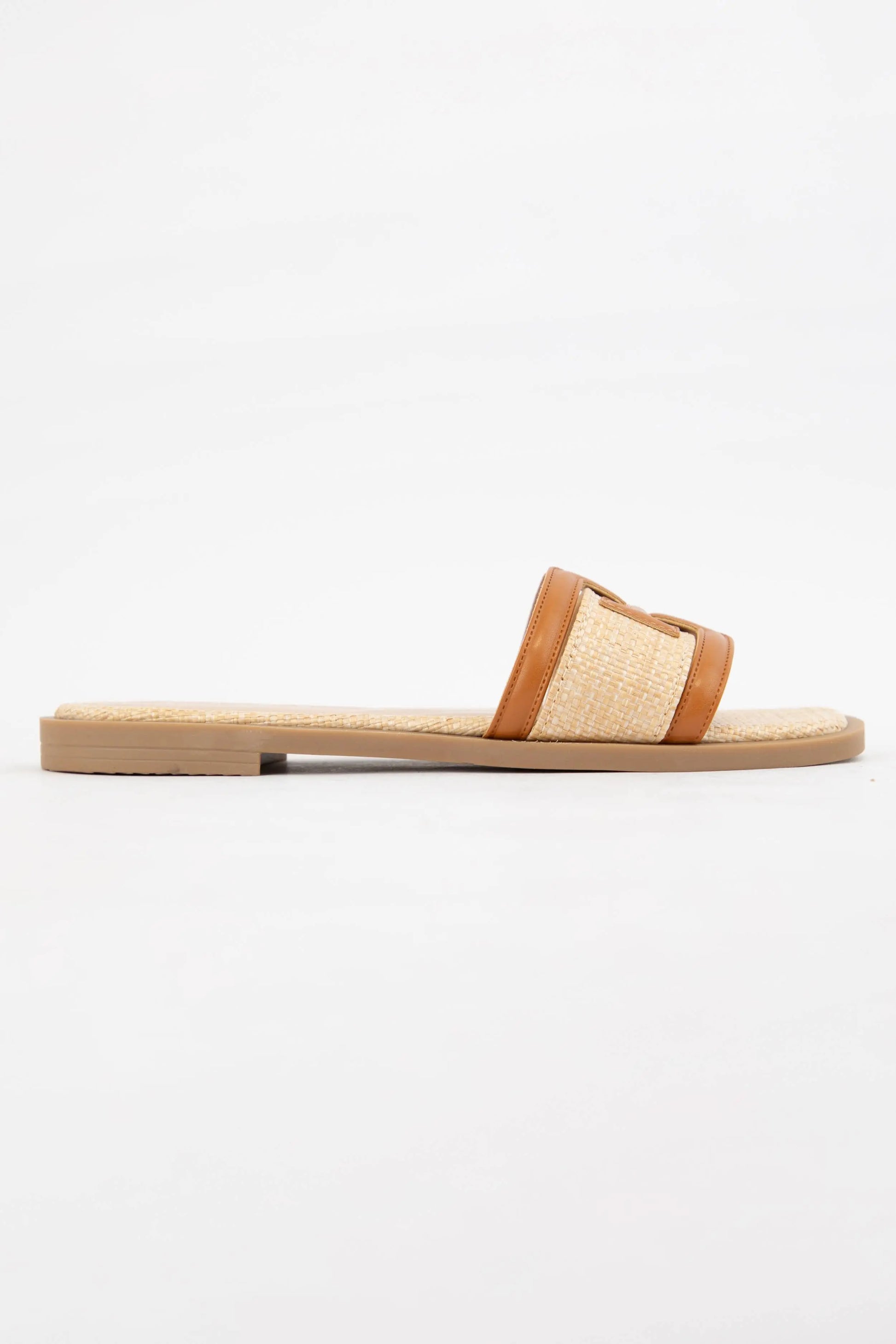 The Camila Raffia Slide Sandals - Footwear