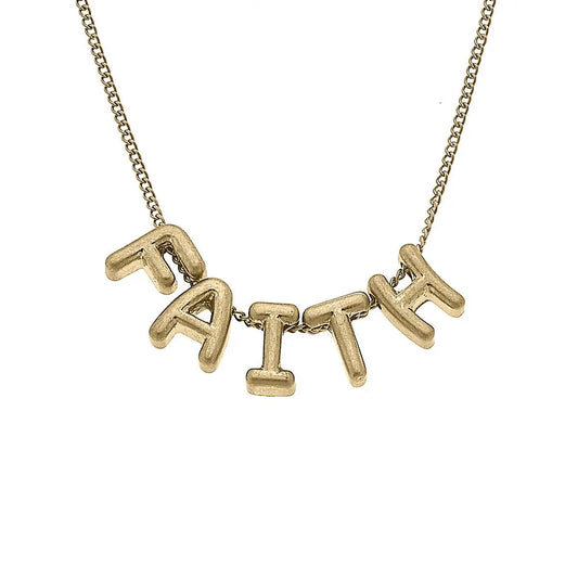 The Faith Bubble Letter Necklace - Jewelry