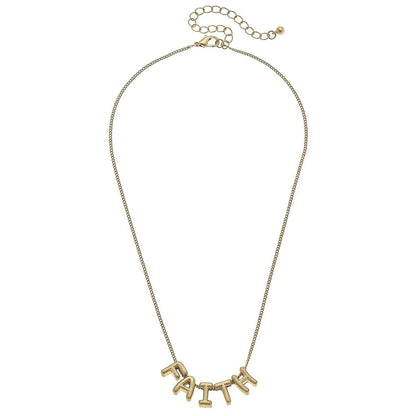 The Faith Bubble Letter Necklace - Jewelry