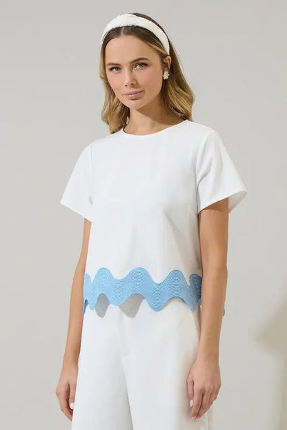 The Juliette Wave Crop Top - Tops