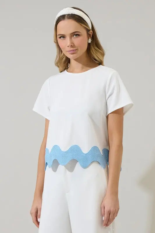 The Juliette Wave Crop Top - Tops