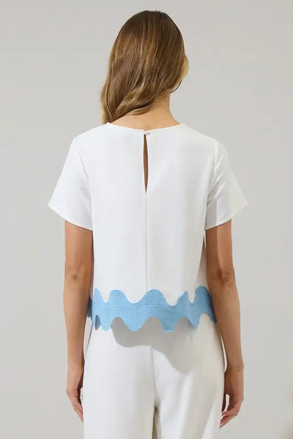 The Juliette Wave Crop Top - Tops