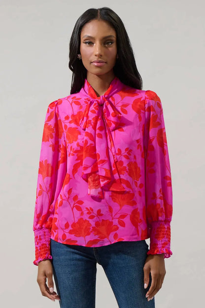 The Kensie Etienne Floral Blouse - Blouse