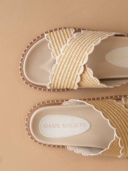 The Sienna Raffia Slide - Footwear