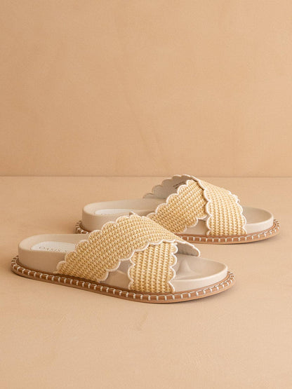 The Sienna Raffia Slide - Footwear