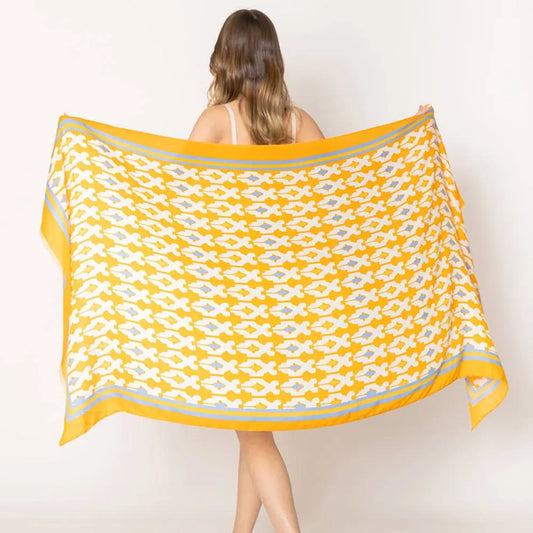 Tile Print Scarf – Marigold Mosaic - Scarves
