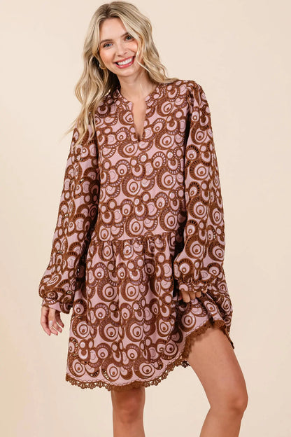 Vivienne Geometric Mini Dress - Dresses