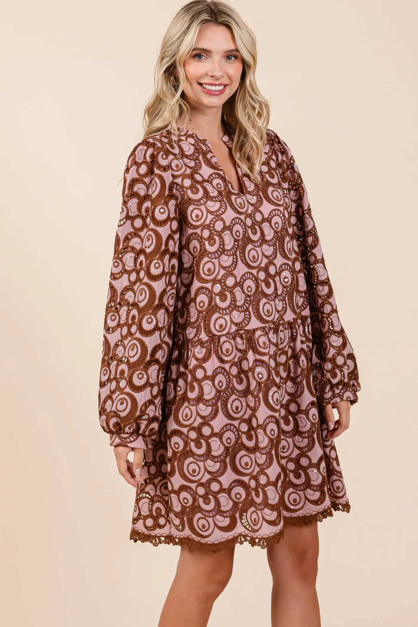 Vivienne Geometric Mini Dress - Dresses