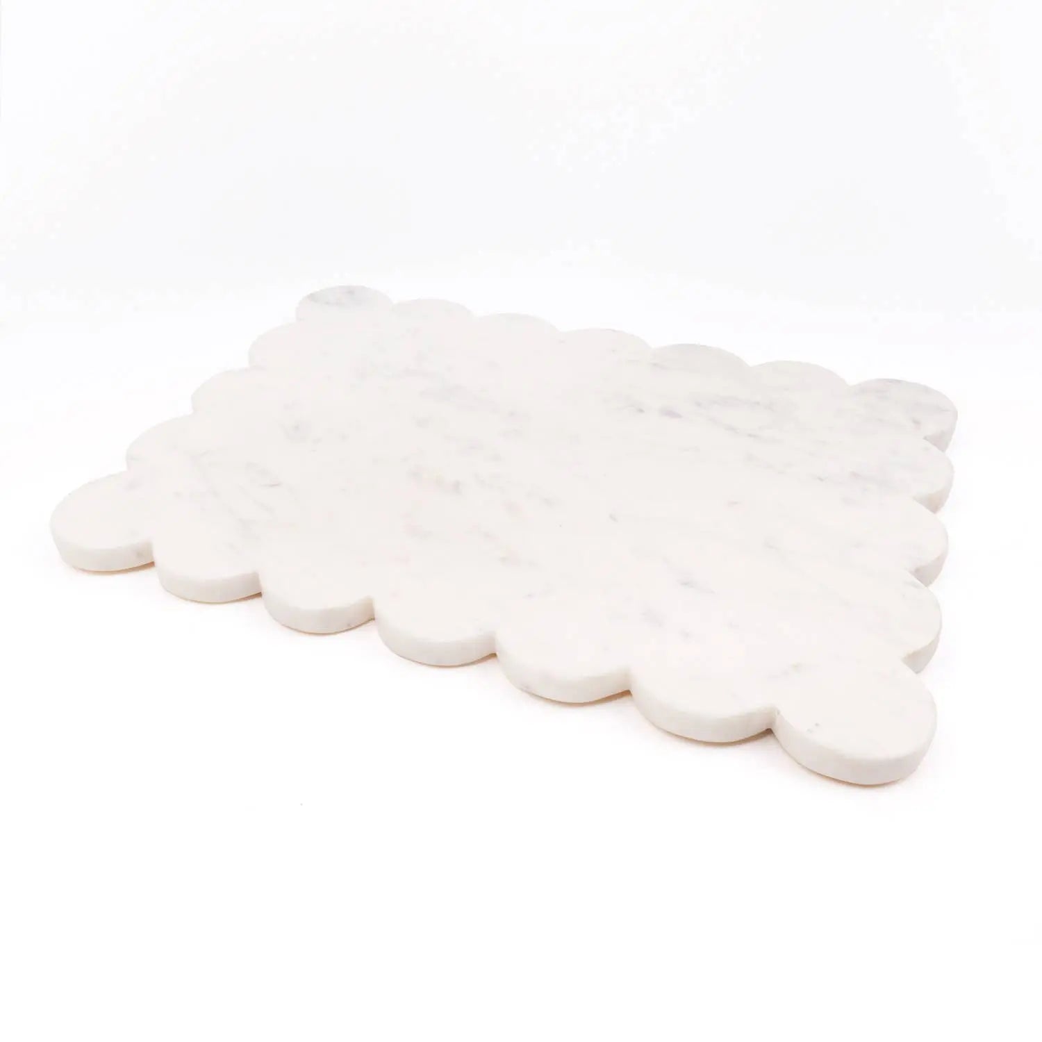 White Marble Scalloped Serving Board - Tabletop Decor