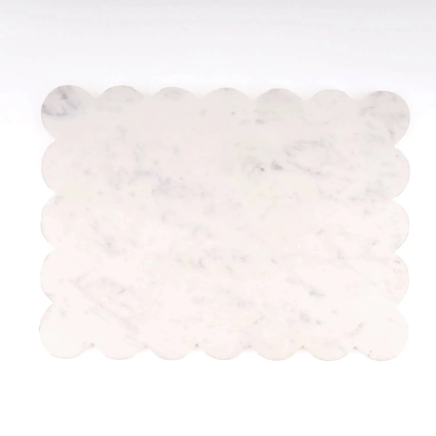 White Marble Scalloped Serving Board - Tabletop Decor