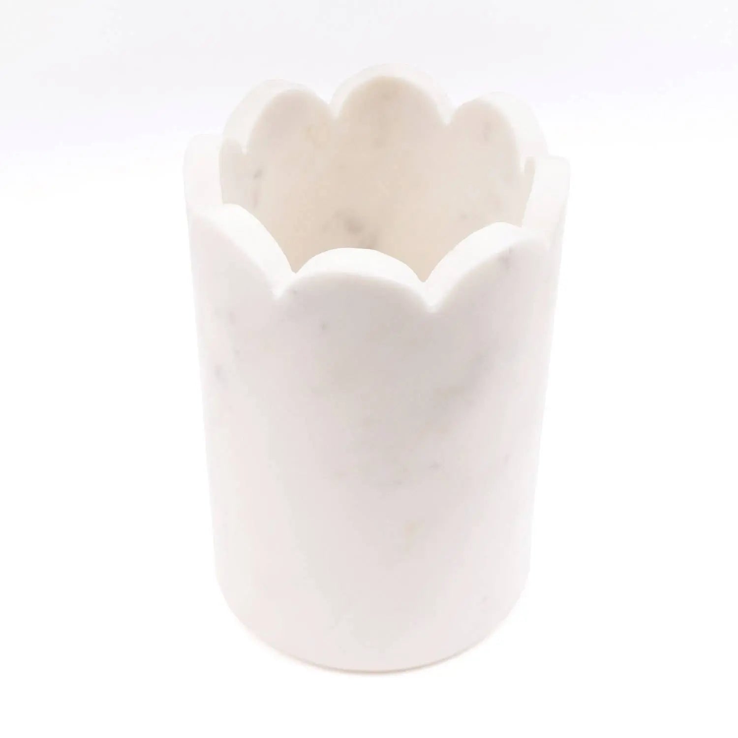 White Marble Scalloped Wine & Champagne Chiller - Tabletop Decor