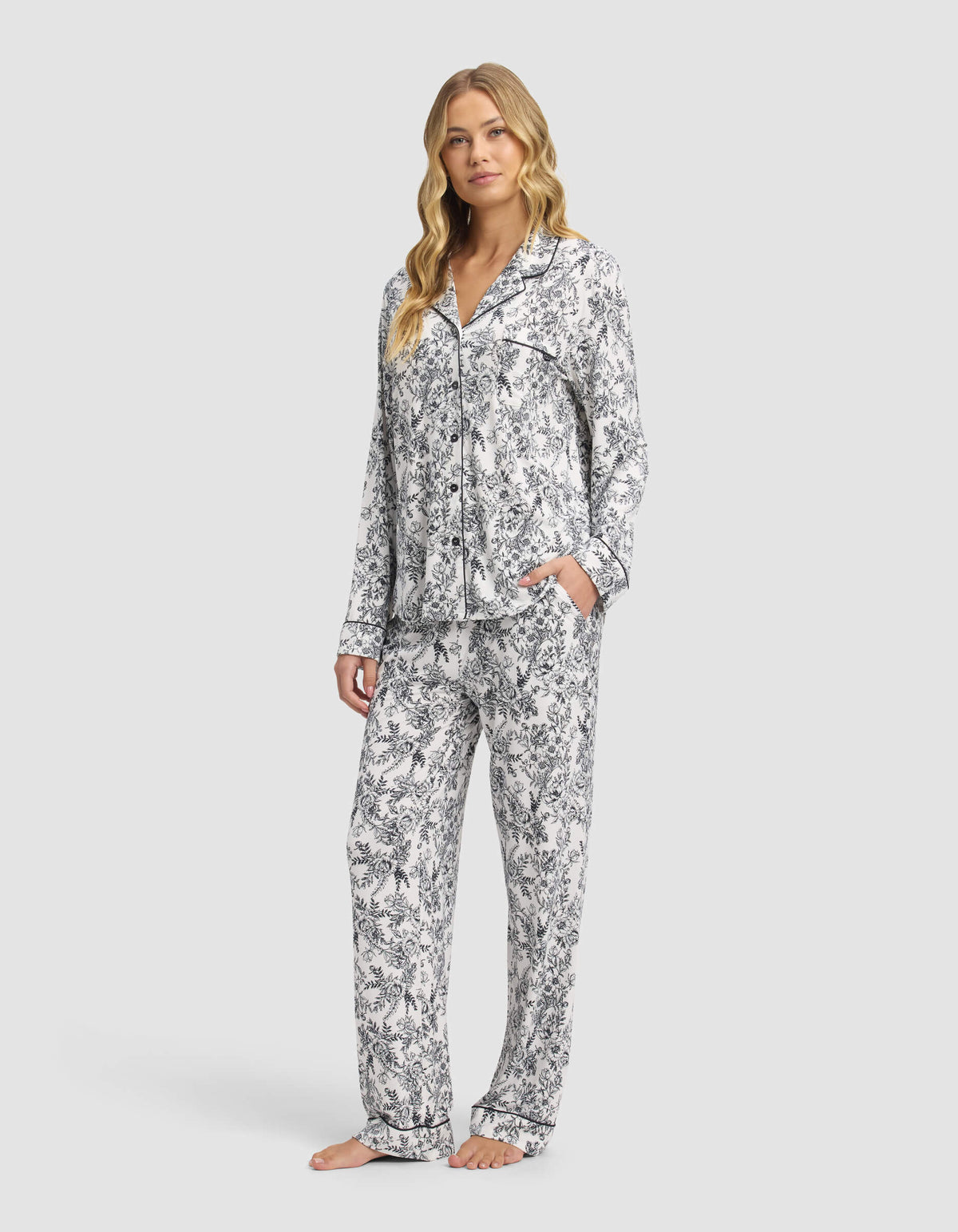 Women's Bamboo Stretch-Knit Long Sleeve Pajama Set (Collective)