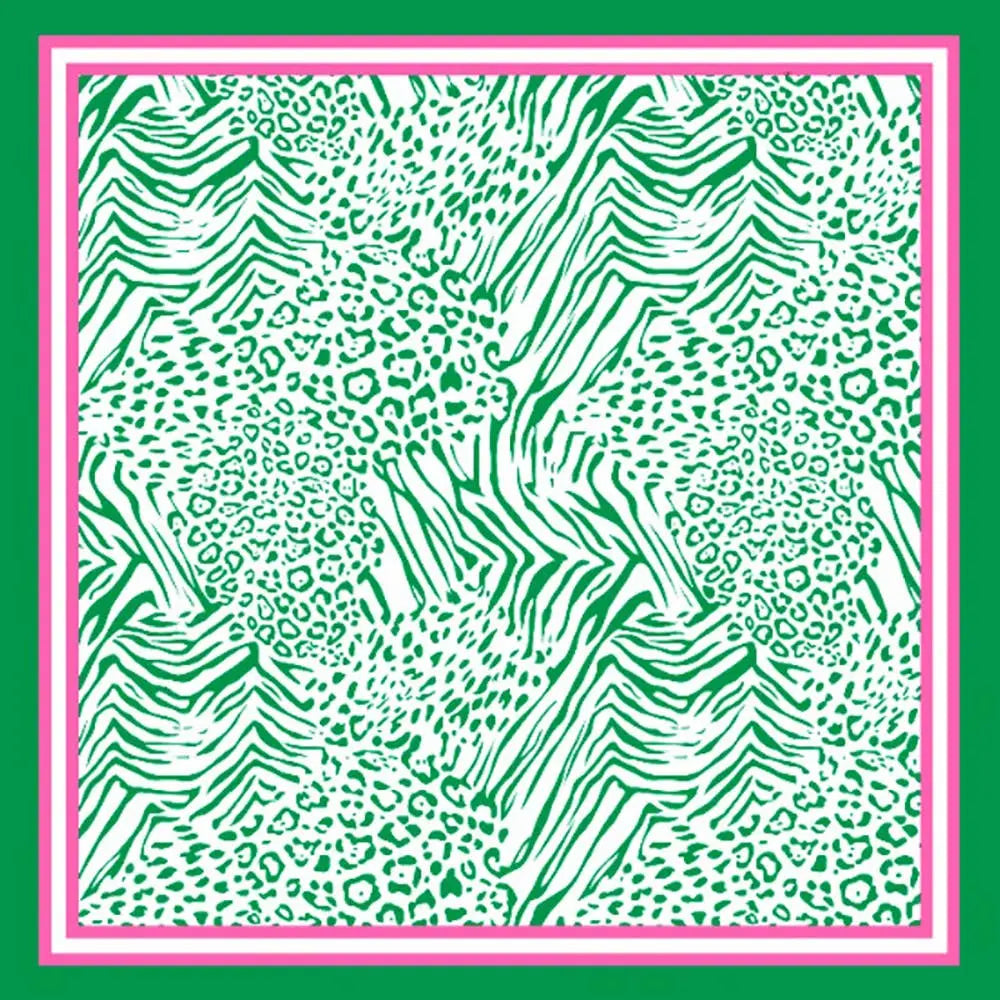 Zebra Leopard Silky Square Scarf - Scarves