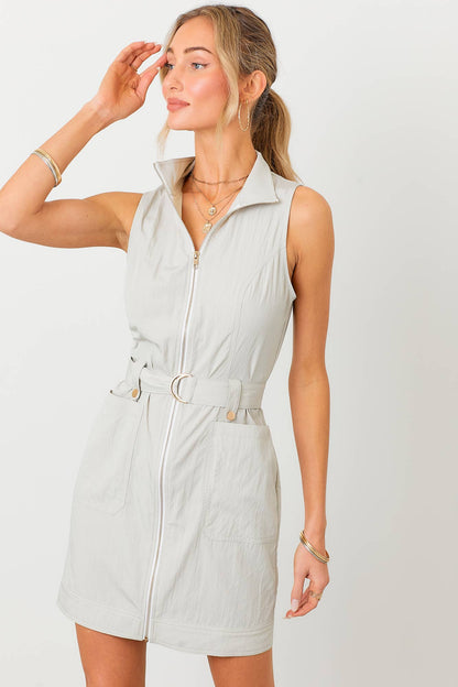 The Remi Utility Mini Dress BABY PINK