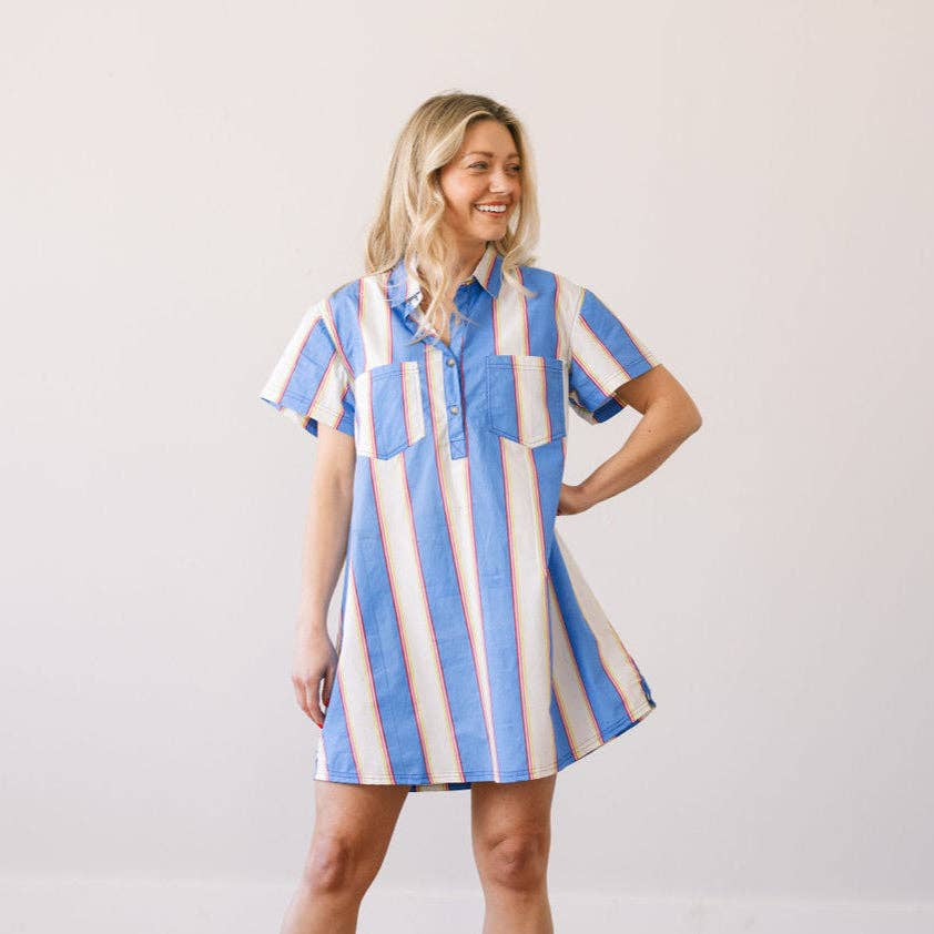 The Isla Dress — Cabana Stripe Getaway Mini