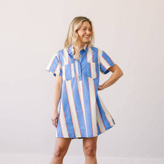 The Isla Dress — Cabana Stripe Getaway Mini