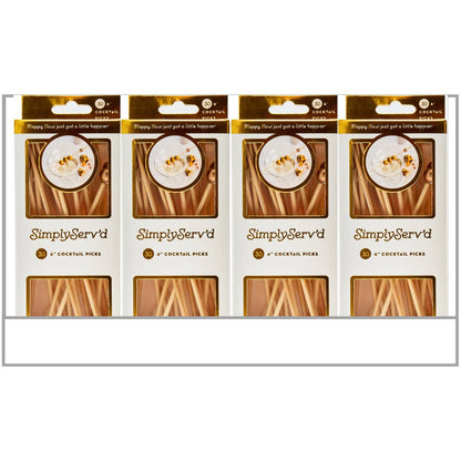 Party Pick Fancy Bamboo Toothpicks – Classic Gold