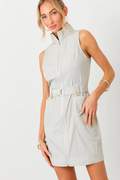 The Remi Utility Mini Dress BABY PINK