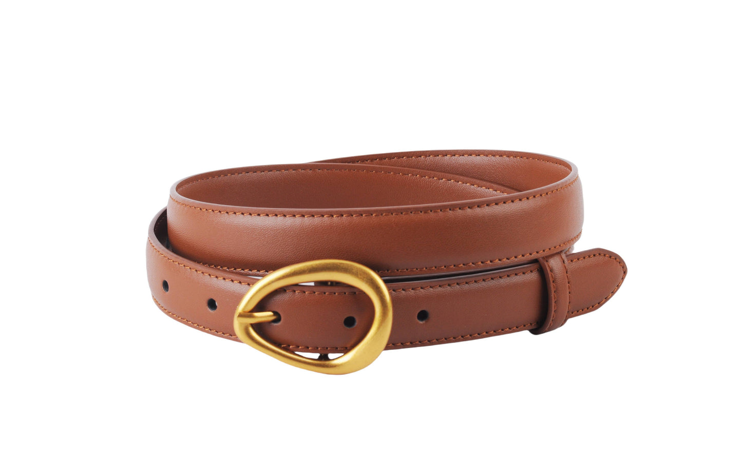 Harper Leather Belt with Asymmetrical Buckle