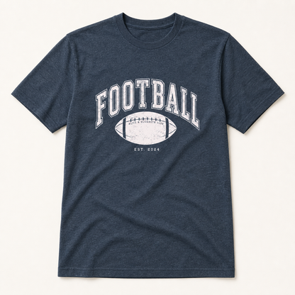 Alice & Elizabeth Football Tee in Midnight Navy, boutique flat-lay product view