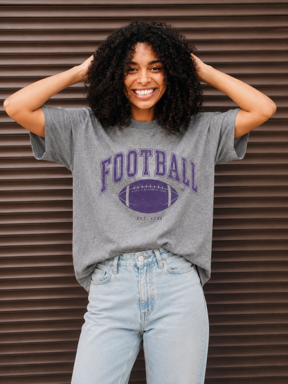 Alice & Elizabeth Football Tee in Silk, modeled lifestyle view