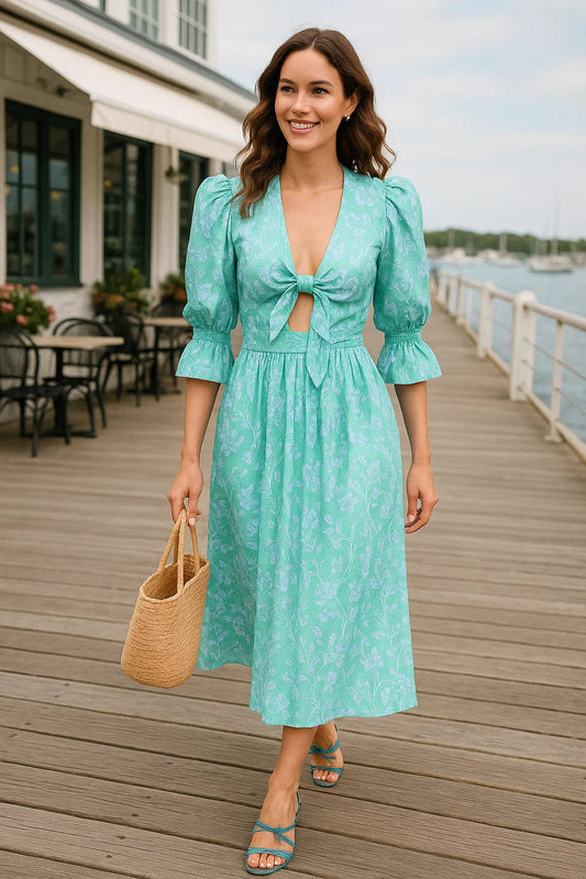The Maren Seafoam Statement Dress Gretchen Scott LLC