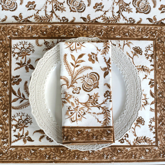 Lilibet Mocha Dinner Napkins — Set of 4