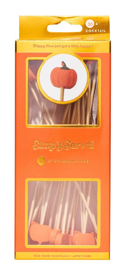 Pumpkin Fall Cocktail Party Picks