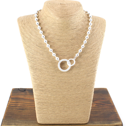 N24199 Double Ring Closure Bead Chain Necklace (18")