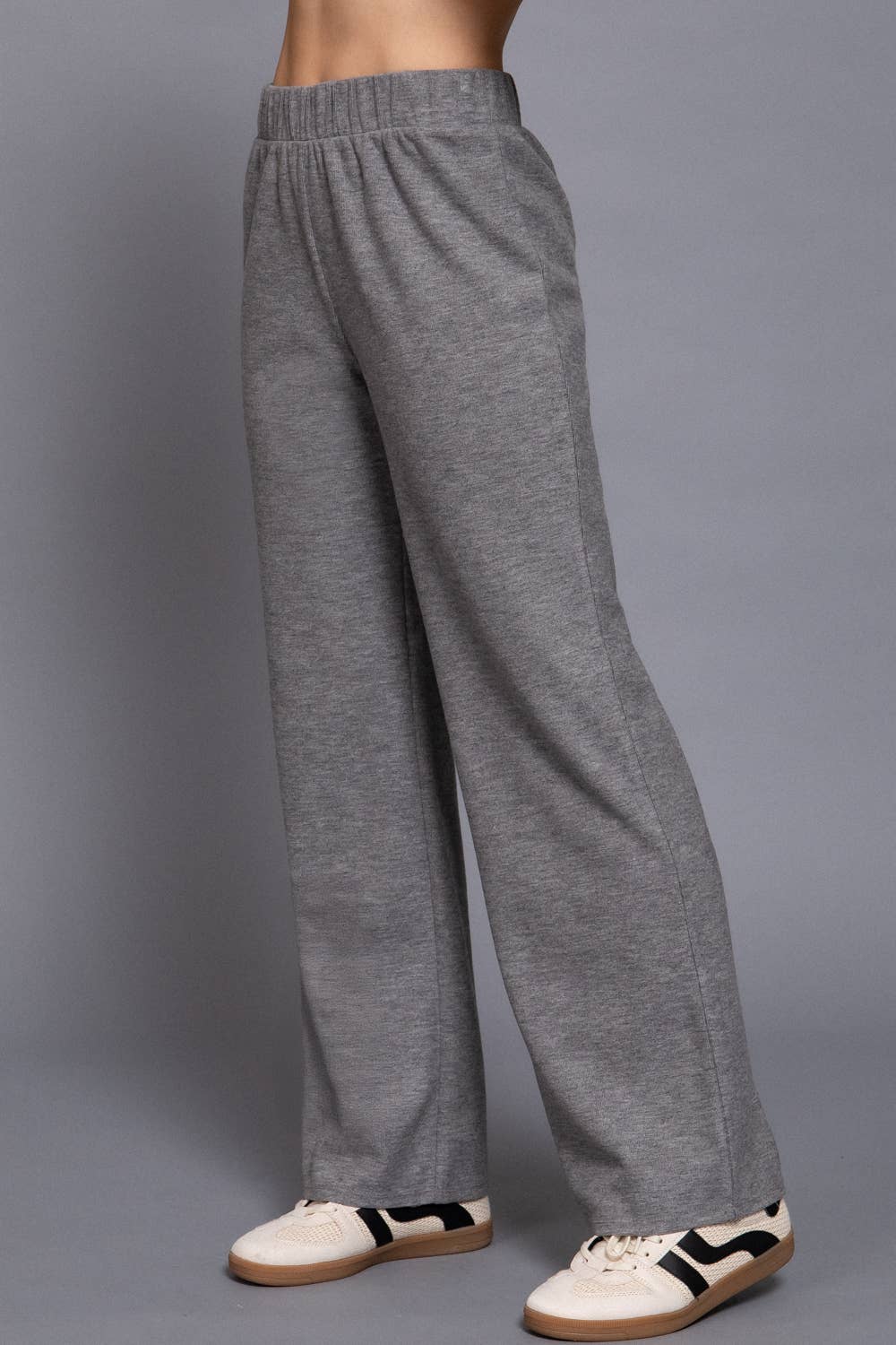 The Margot Soft Knit Lounge Pants – Heather Grey