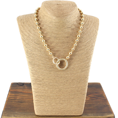 N24199 Double Ring Closure Bead Chain Necklace (18")