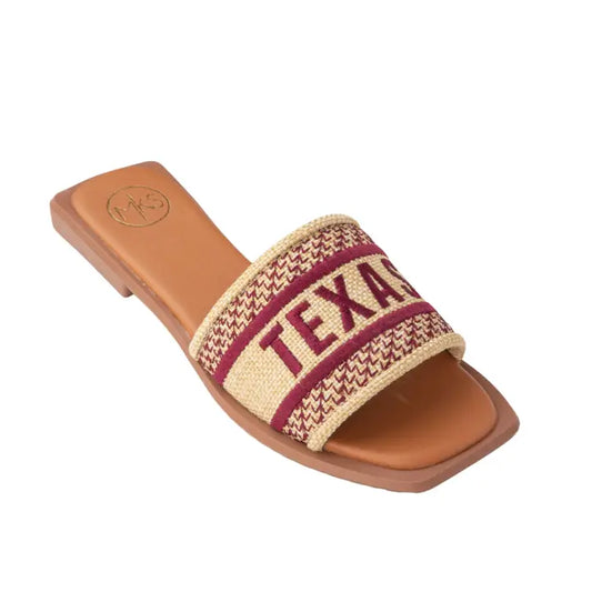 Bobbie Game Day Texas Sandals – Burgundy