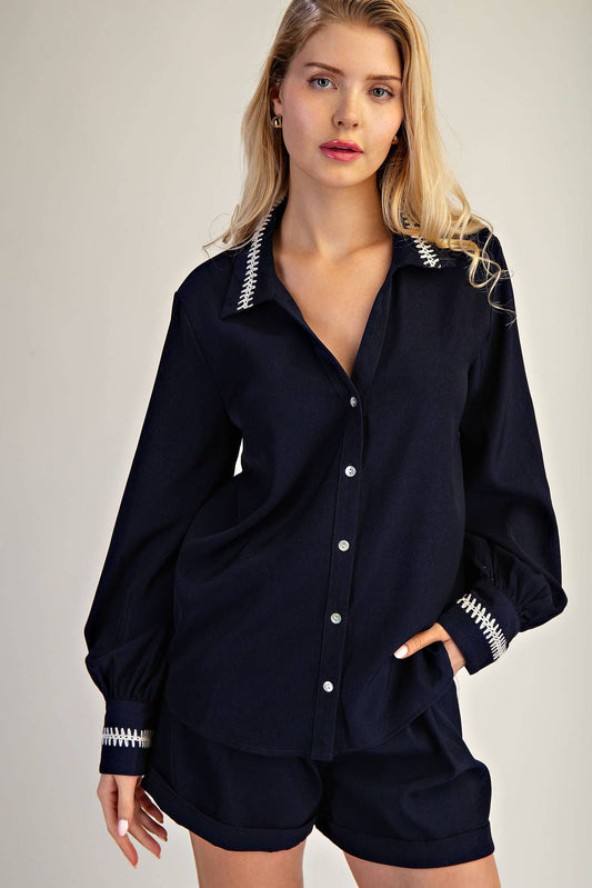 Stitched Grace Button-Down
