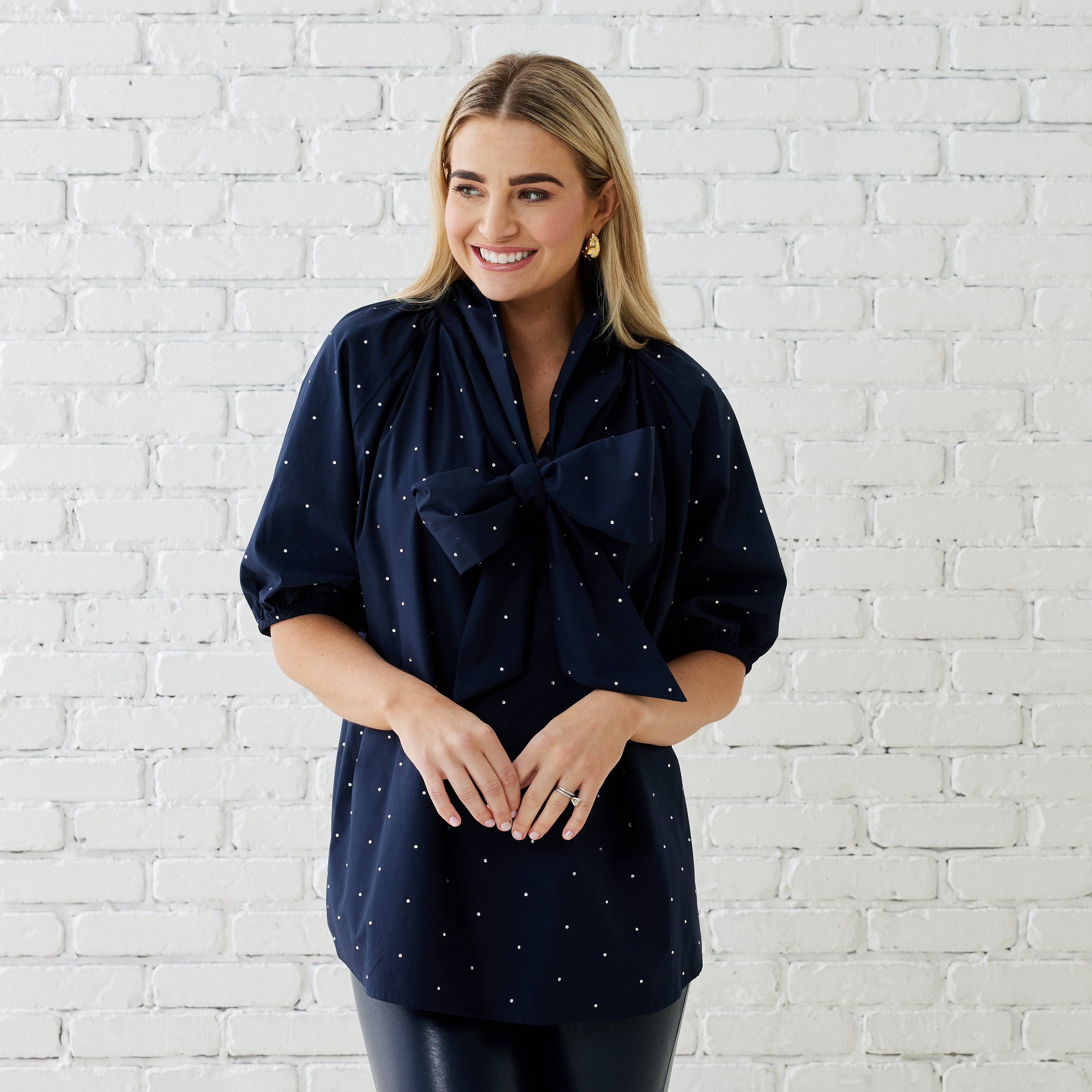 Sophia Contrast Ruffle Blouse - Blouses