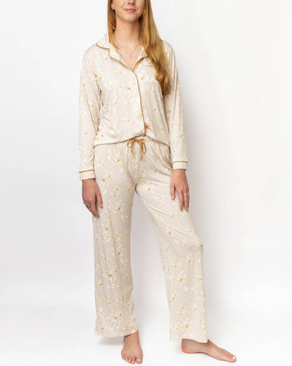 Harvest Toile Sleep Pants – Turtledove/Cream