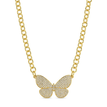 Flutter Butterfly Statement Necklace — Gold