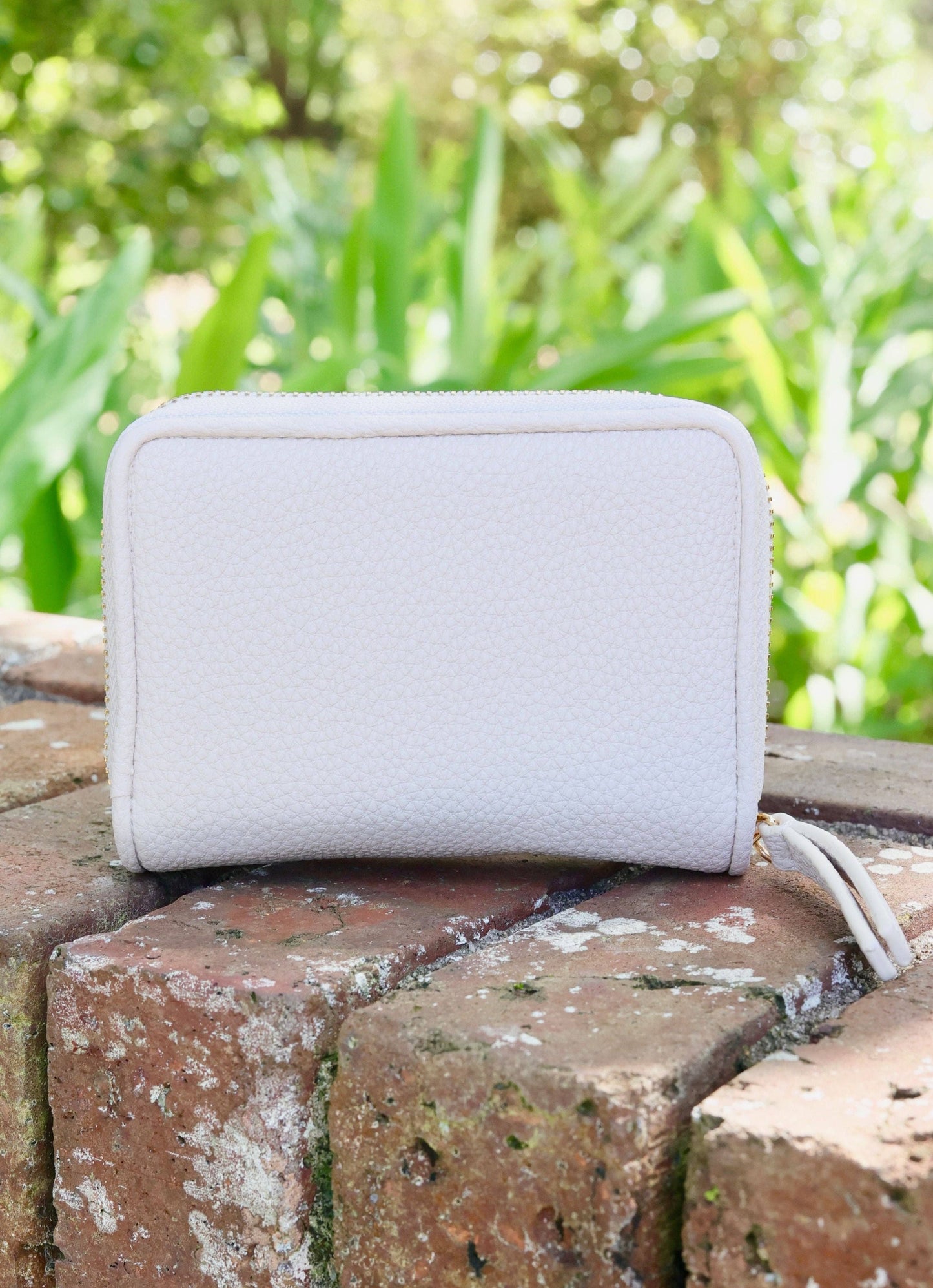 Nadine Zippered Wallet in Cream