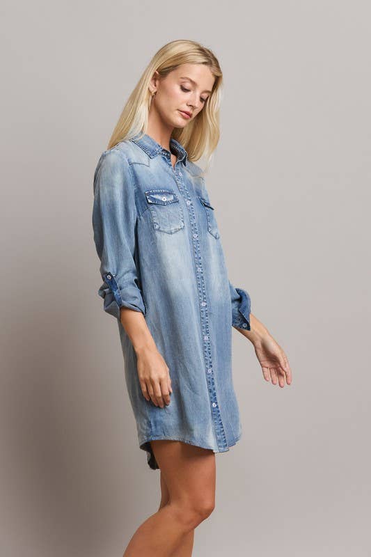 Harper Denim Shirt Dress