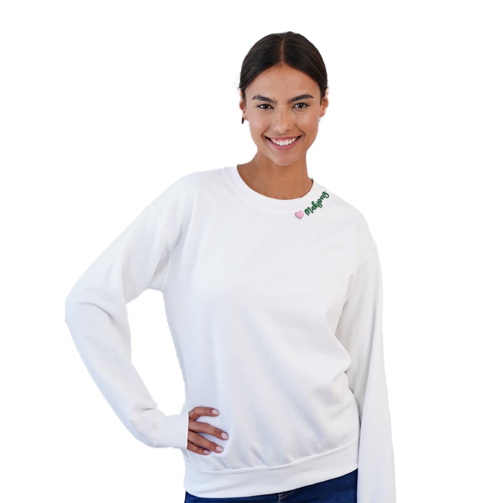Scuba crewneck sweatshirt by Toss Designs featuring a Lucky Tile pattern, soft fabric, and comfortable fit.