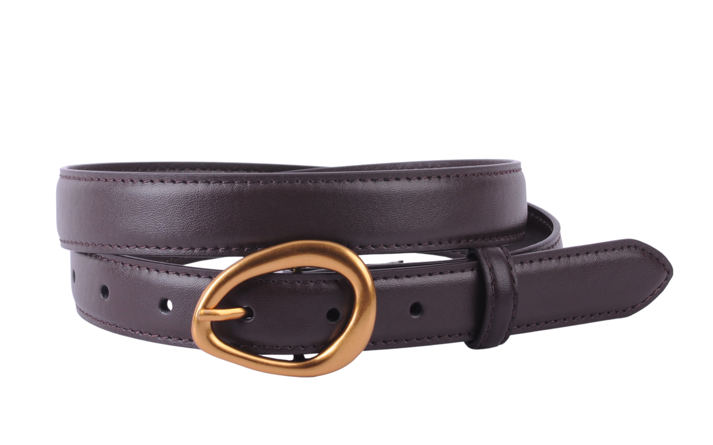 Harper Leather Belt with Asymmetrical Buckle