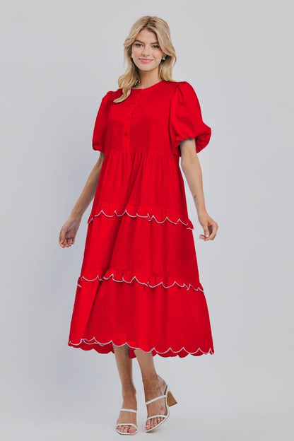 Juliette Bubble Sleeve Midi Dress