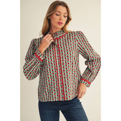Off white vintage floral top from STYLE USA, The Rowan, featuring a feminine design with floral patterns and a comfortable fit.