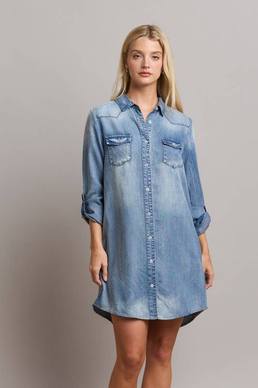 Harper Denim Shirt Dress